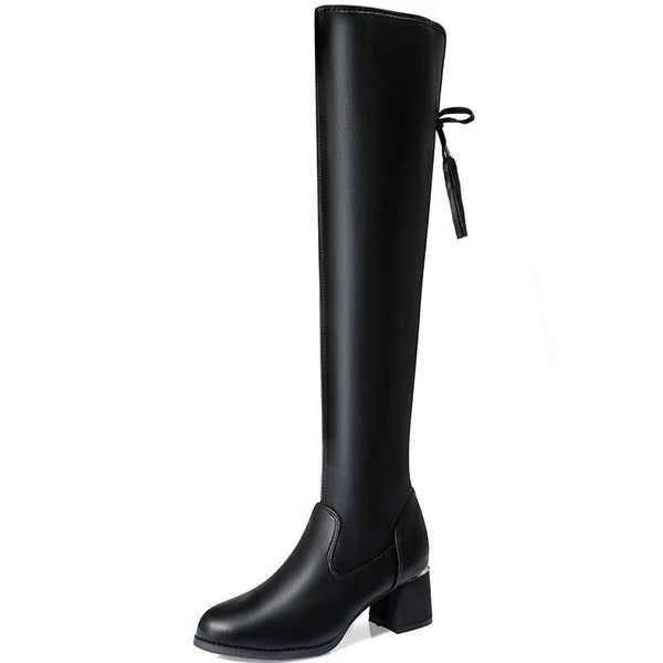 Bota BlackBoot - Cano Longo Em Couro Ecológico Versátil e Estilosa