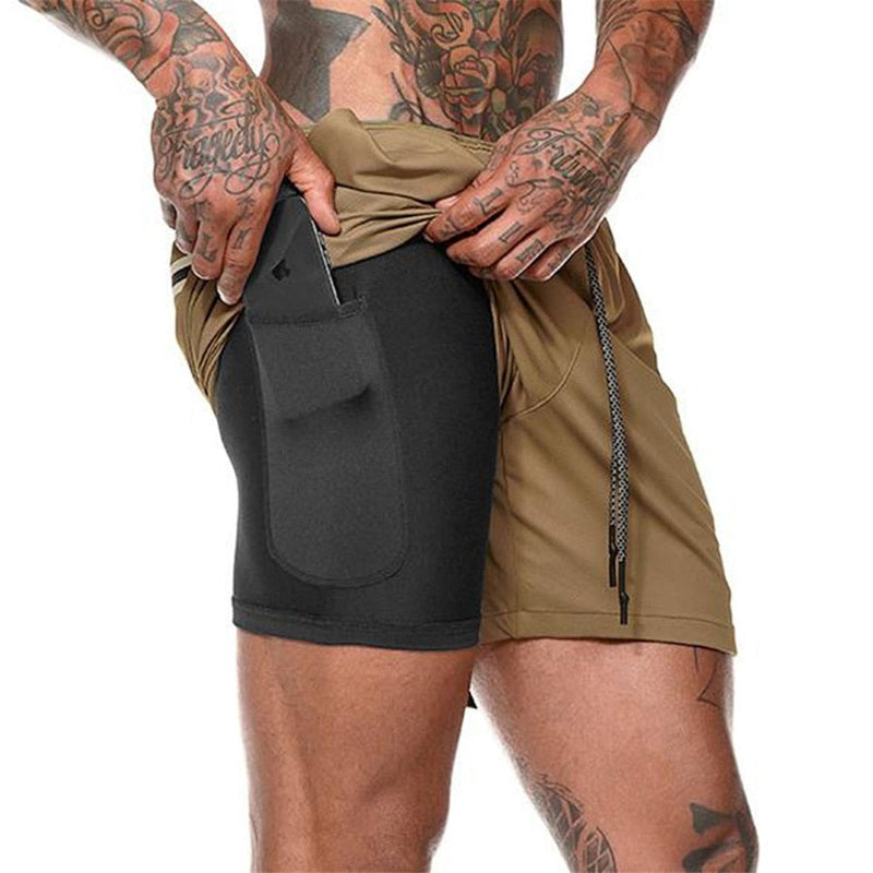 Bermuda GymEasy™ - 2 em 1 com super forro e espaço p/ celular