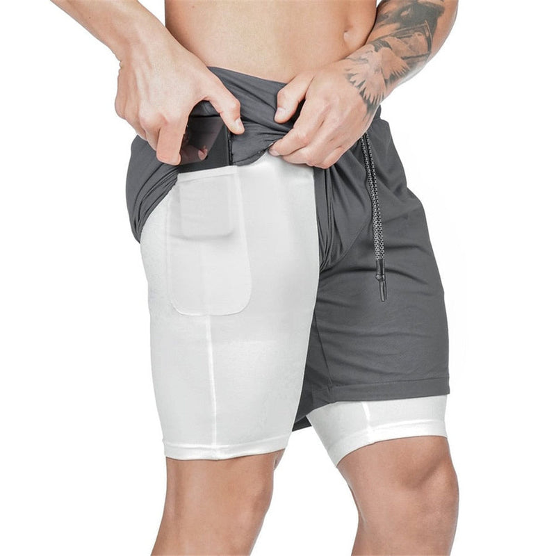 Bermuda GymEasy™ - 2 em 1 com super forro e espaço p/ celular