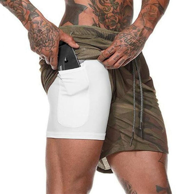 Bermuda GymEasy™ - 2 em 1 com super forro e espaço p/ celular