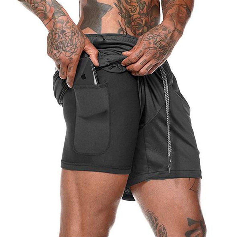 Bermuda GymEasy™ - 2 em 1 com super forro e espaço p/ celular