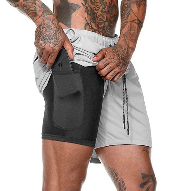 Bermuda GymEasy™ - 2 em 1 com super forro e espaço p/ celular