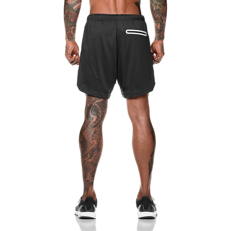 Bermuda GymEasy™ - 2 em 1 com super forro e espaço p/ celular