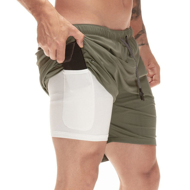 Bermuda GymEasy™ - 2 em 1 com super forro e espaço p/ celular