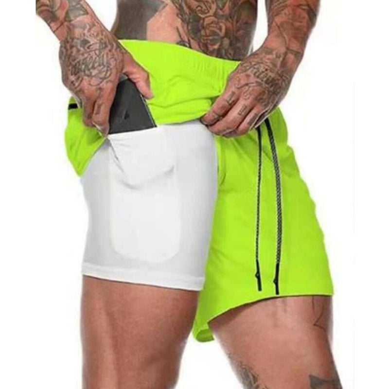 Bermuda GymEasy™ - 2 em 1 com super forro e espaço p/ celular