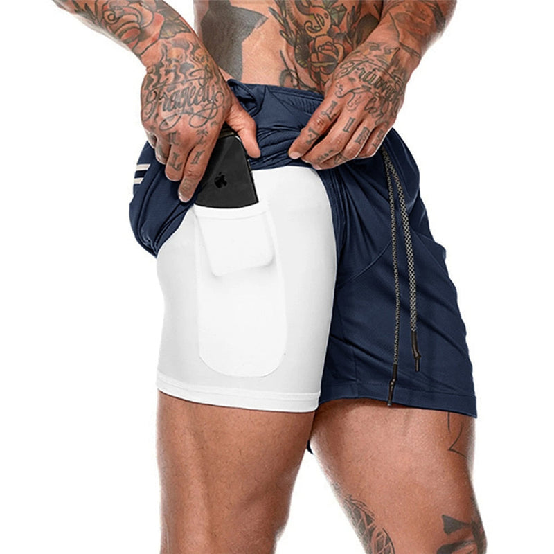 Bermuda GymEasy™ - 2 em 1 com super forro e espaço p/ celular
